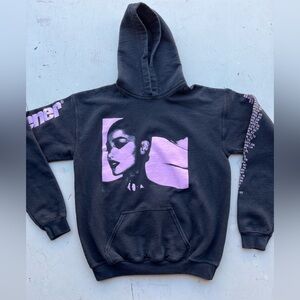 Women's Ariana Grande Sweatshirt Black Sweetener Spell-Out S Pop Singer NYC Y2K